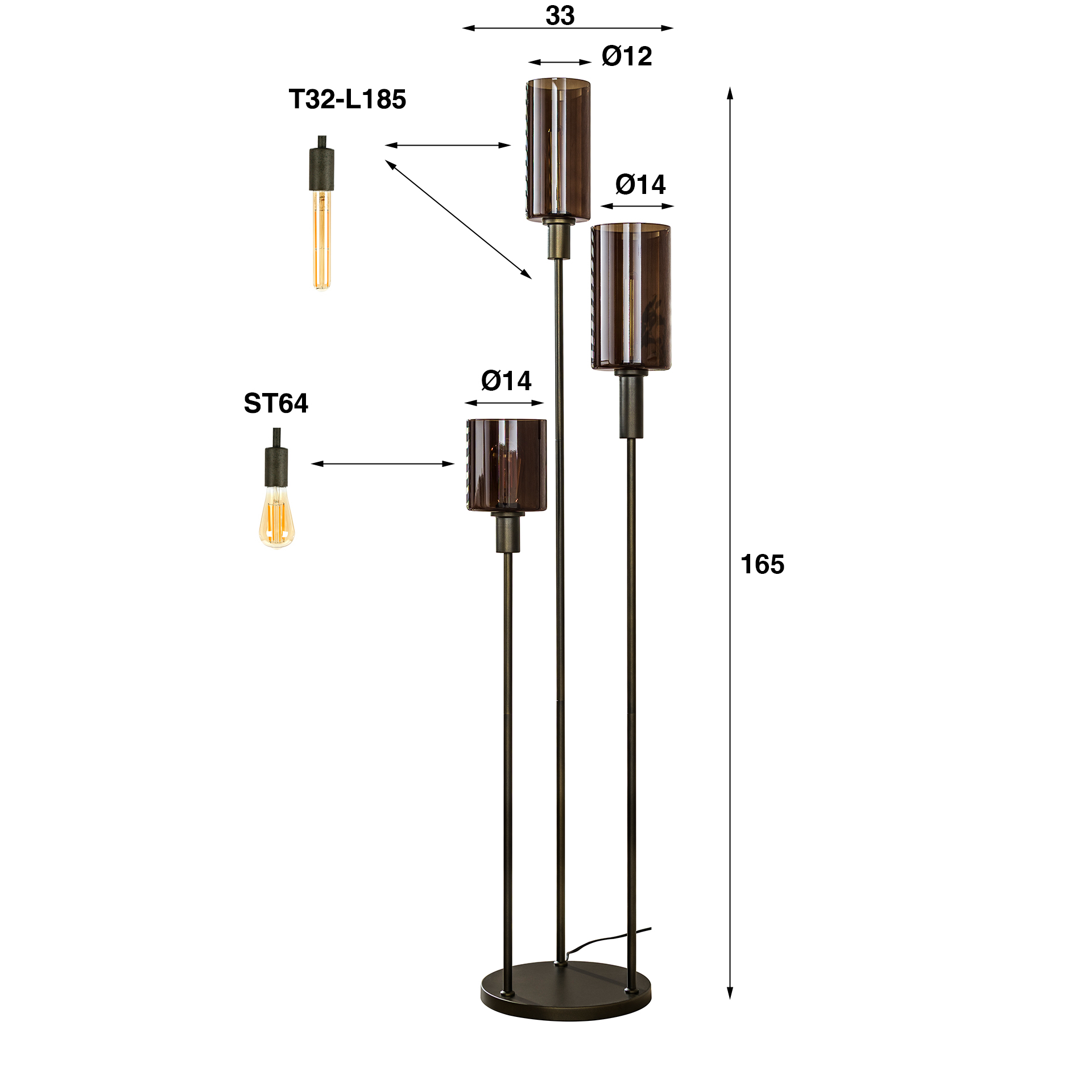 Vloerlamp Sepiora 3L - Afbeelding 5