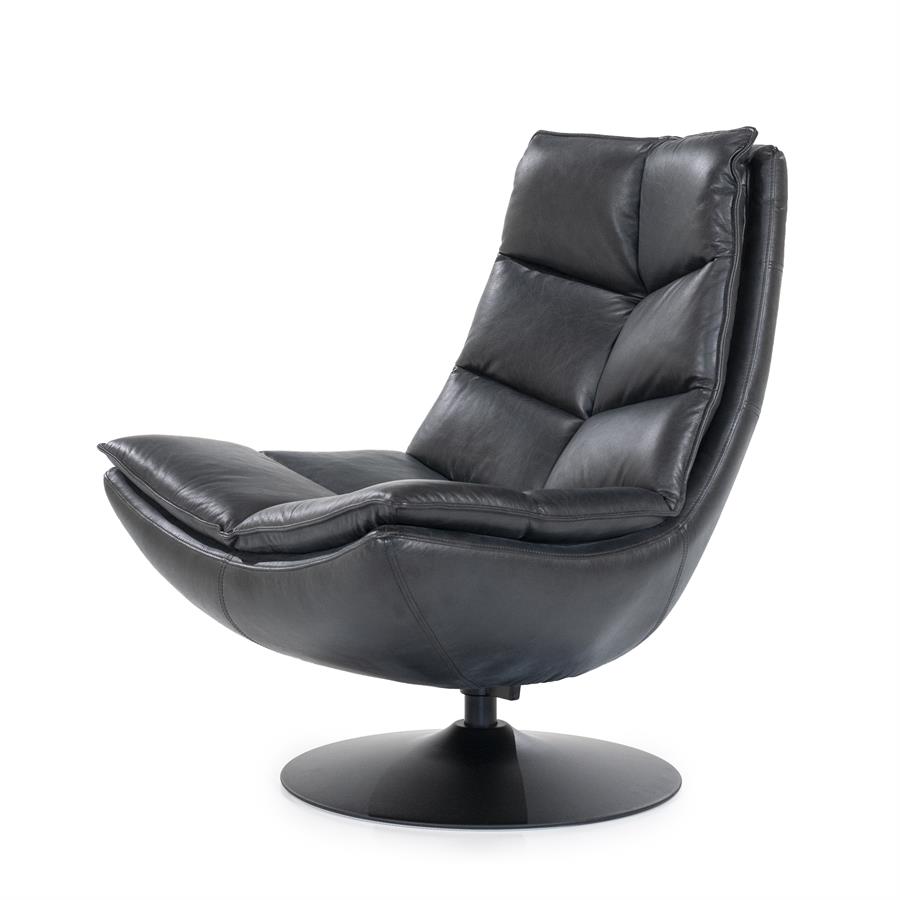 Fauteuil Sven - zwart boho leder - Afbeelding 2