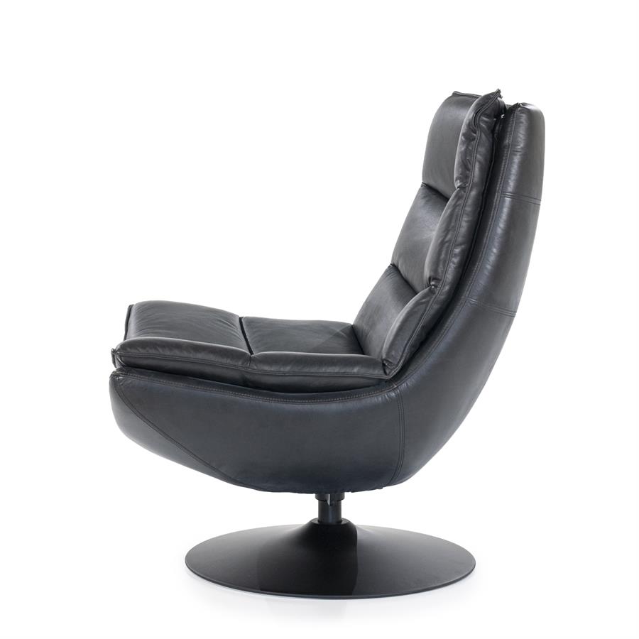 Fauteuil Sven - zwart boho leder - Afbeelding 3