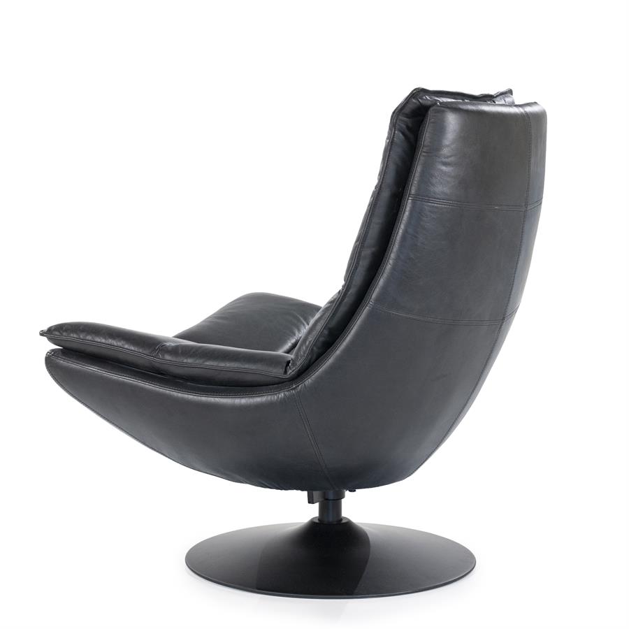 Fauteuil Sven - zwart boho leder - Afbeelding 4