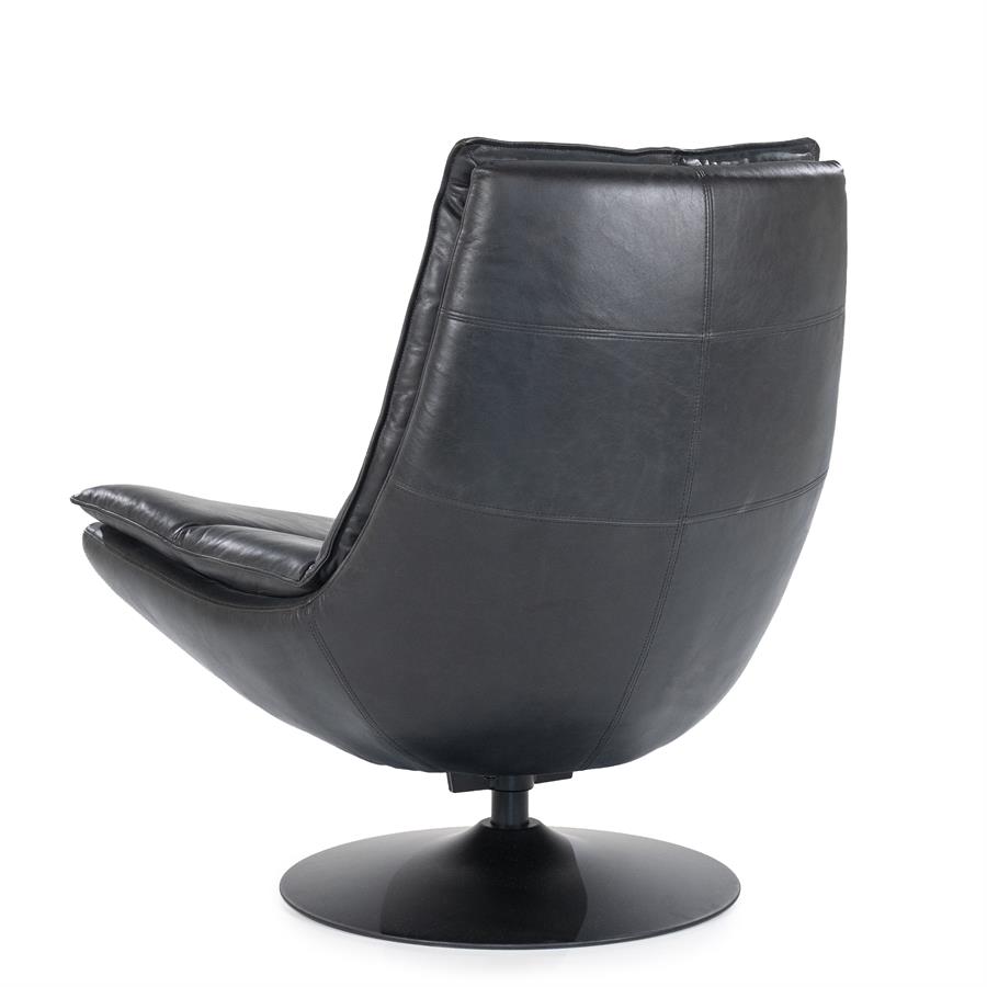 Fauteuil Sven - zwart boho leder - Afbeelding 5