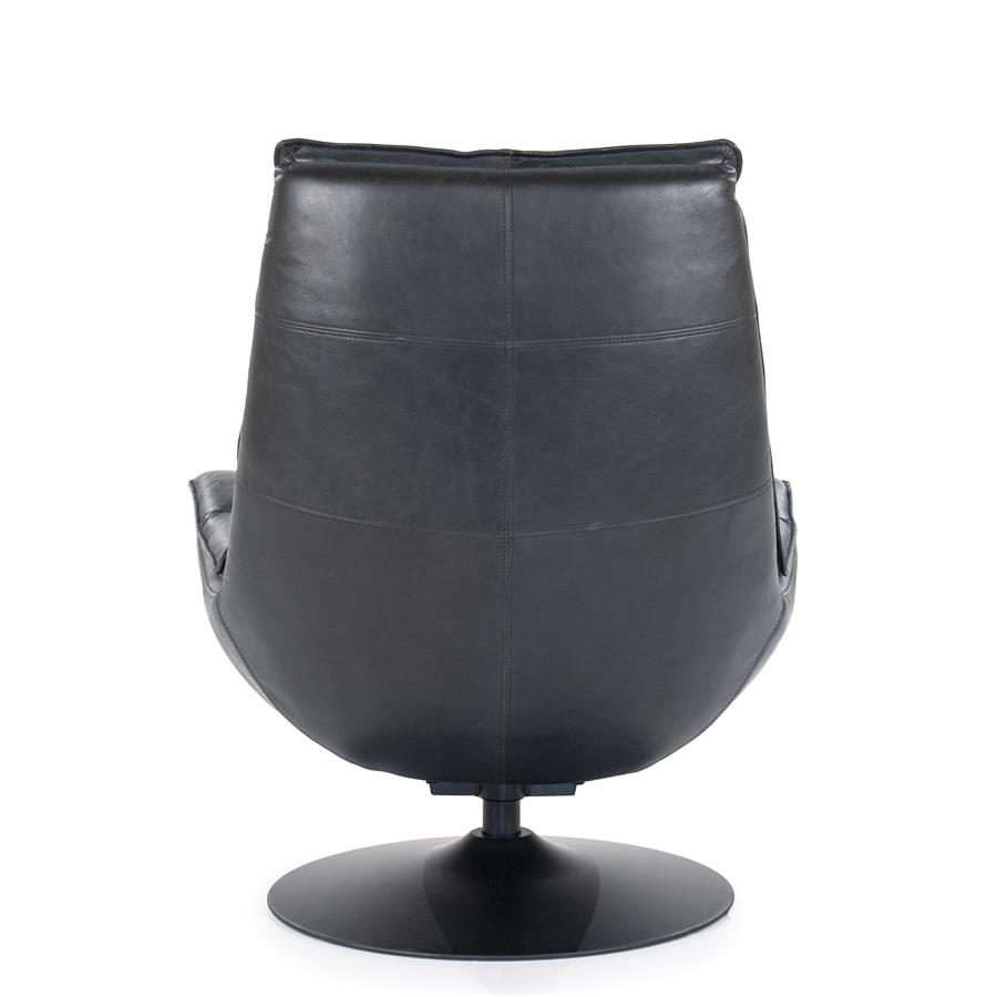 Fauteuil Sven - zwart boho leder - Afbeelding 6