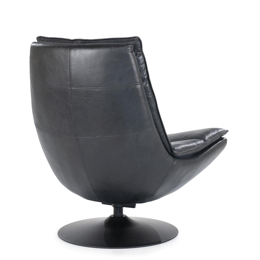 Fauteuil Sven - zwart boho leder - Afbeelding 7