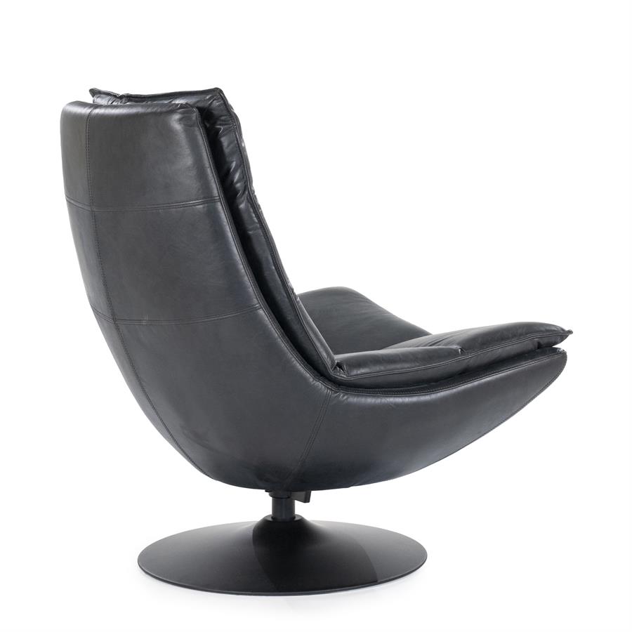 Fauteuil Sven - zwart boho leder - Afbeelding 8