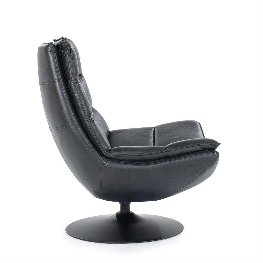 Fauteuil Sven - zwart boho leder - Afbeelding 9