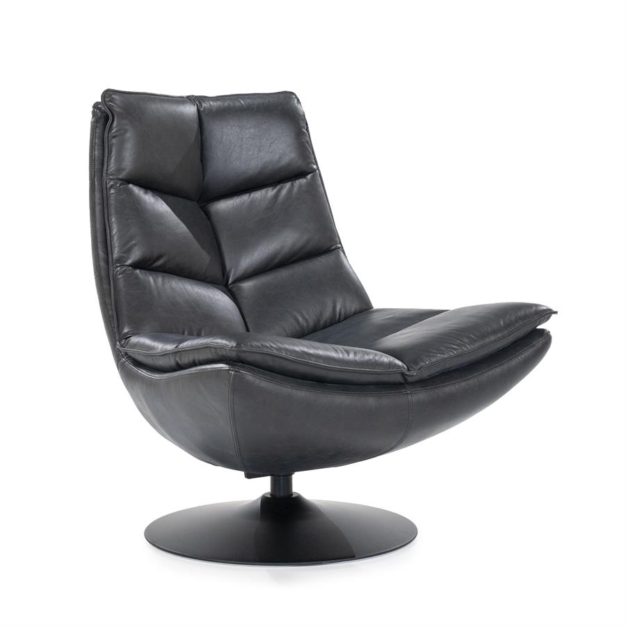Fauteuil Sven - zwart boho leder - Afbeelding 11
