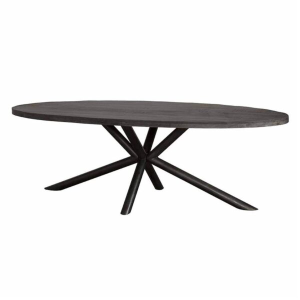 Selva Eetkamertafel zwart ovaal 200 cm
