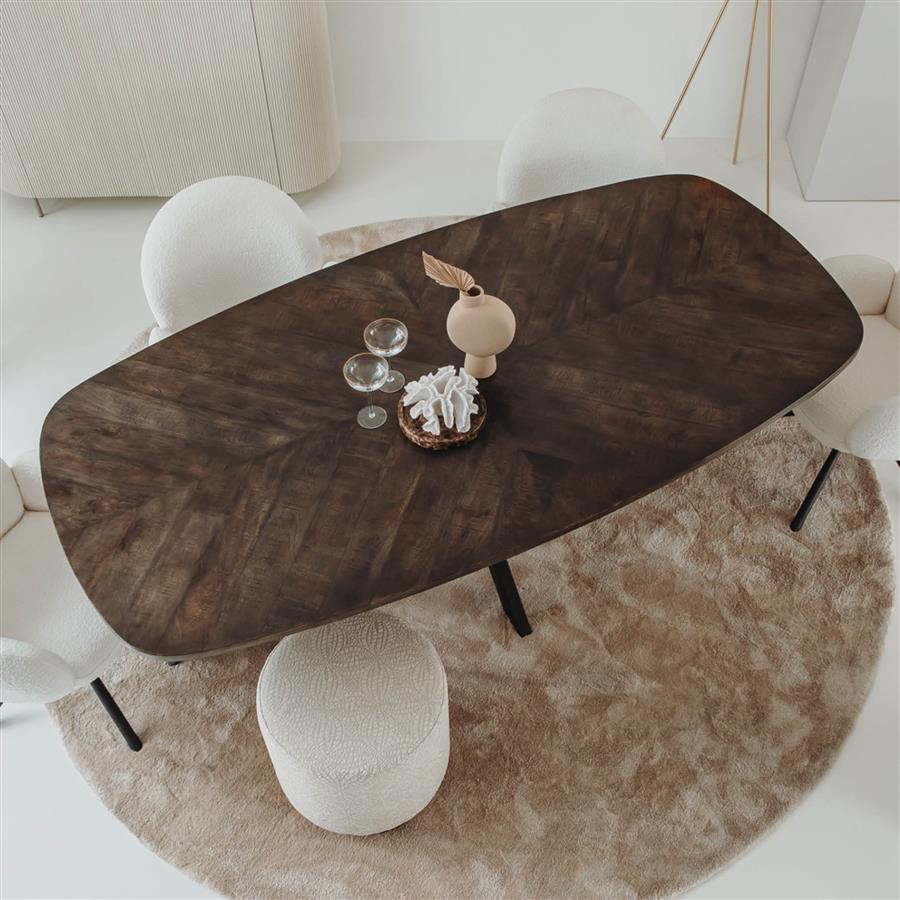 Silvi Eetkamertafel olijfbruin 220 cm - Afbeelding 3