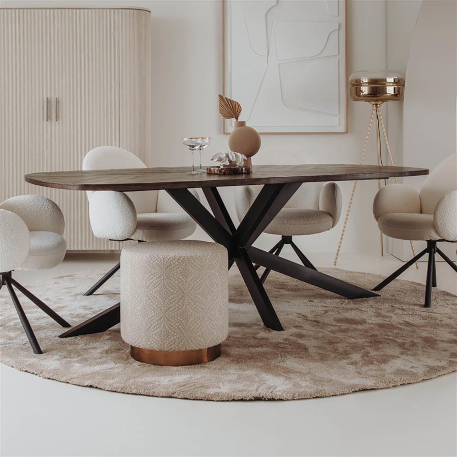 Silvi Eetkamertafel olijfbruin 220 cm - Afbeelding 2