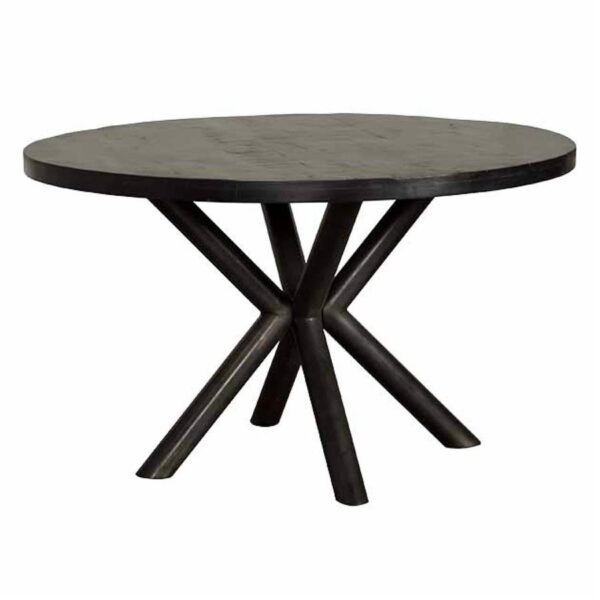 Selva Eetkamertafel zwart rond 130 cm