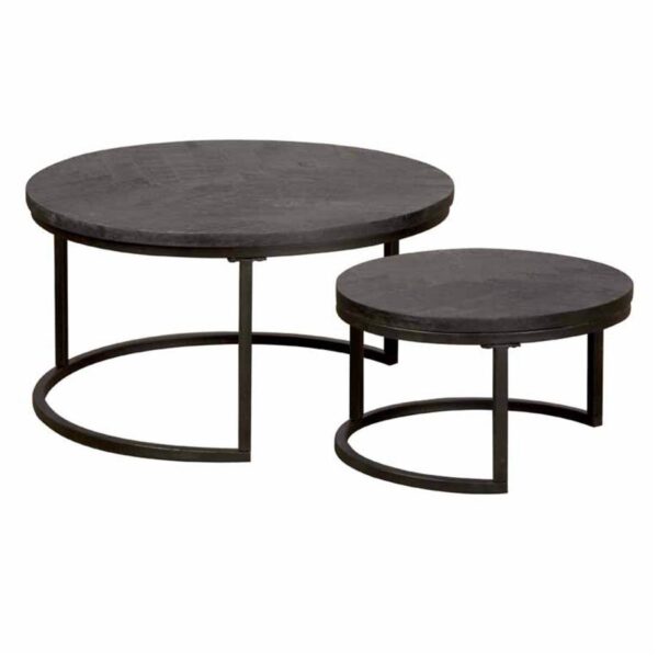 Viola Salontafel set zwart rond vanaf 55 cm