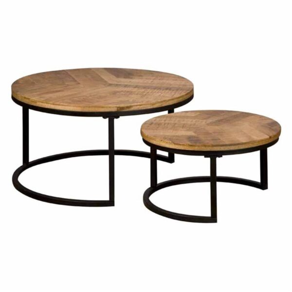 Viola Salontafel set naturel rond 55 cm