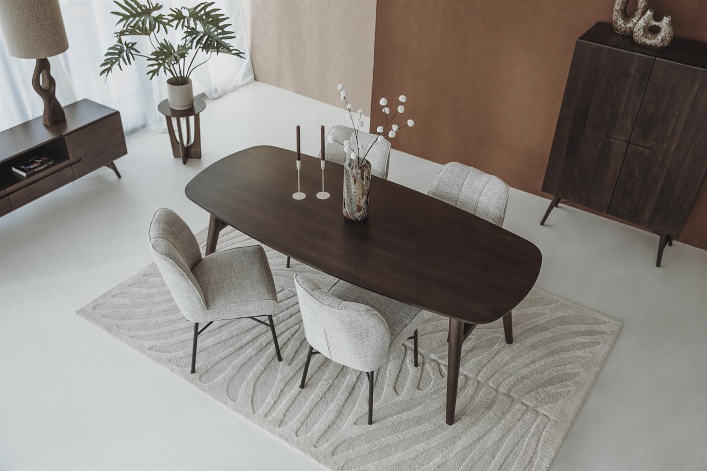 Aura Eetkamertafel espresso deens ovaal 200 cm - Afbeelding 3