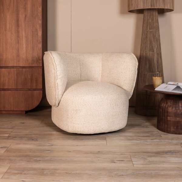 Draaifauteuil Bario - Geweven stof - Beige
