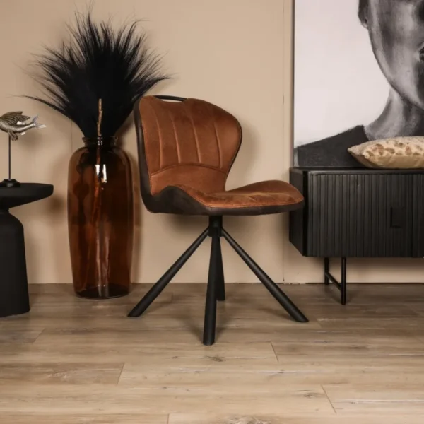 Eetkamerstoel-Esther-Microvezel-Cognac-1-jpg Eetkamerstoel Esther - Cognac - Microvezel