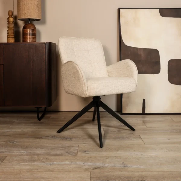 Eetkamerstoel-Tom-Beige Eetkamerstoel Tom - Beige