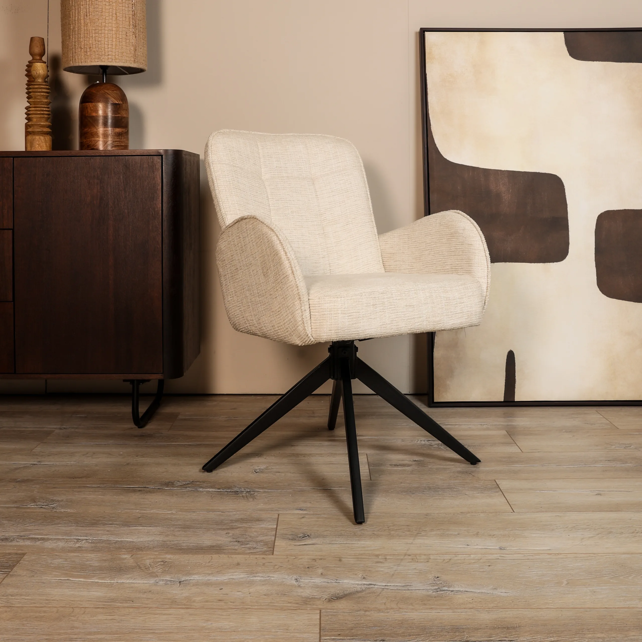 Eetkamerstoel Tom - Beige - Afbeelding 13