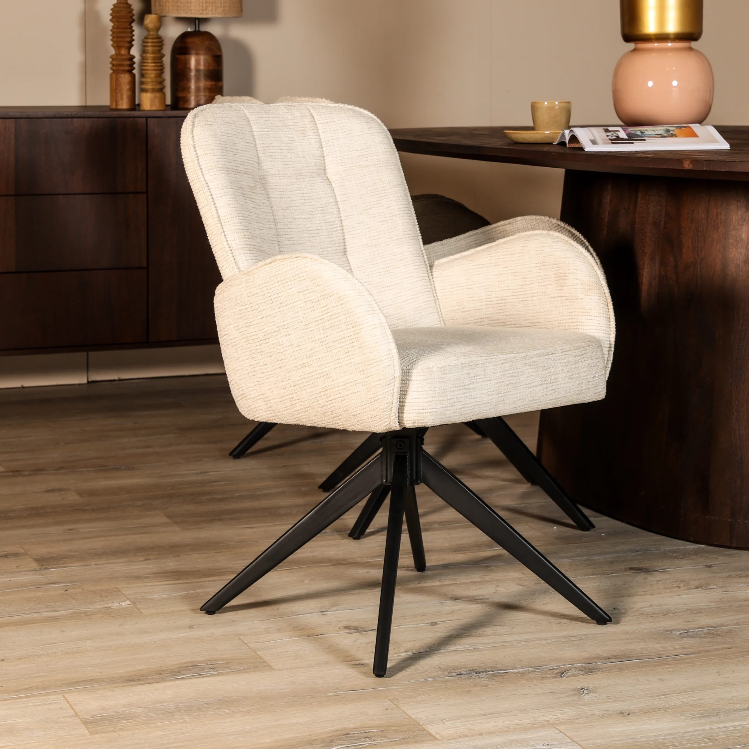 Eetkamerstoel Tom - Beige - Afbeelding 3