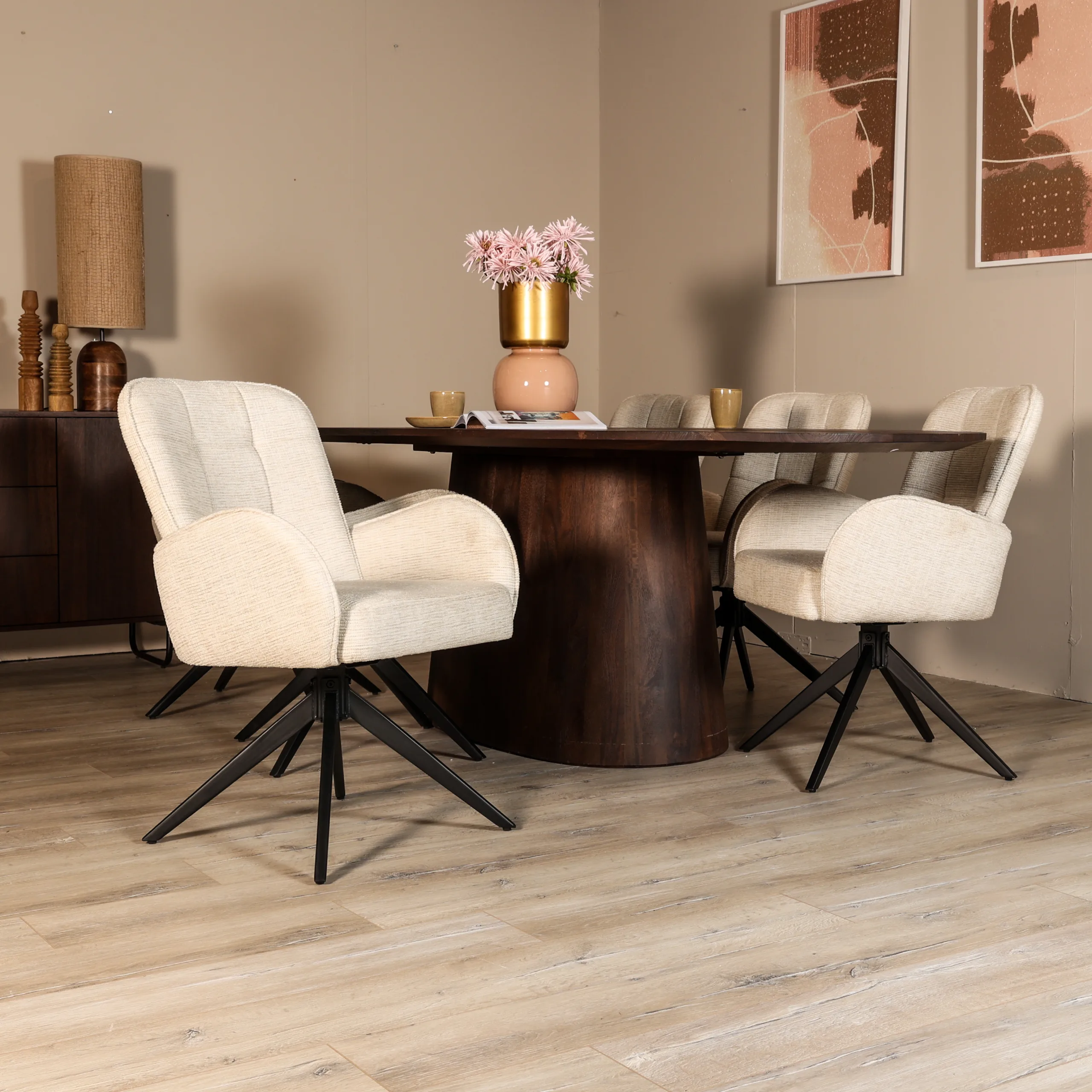 Eetkamerstoel Tom - Beige - Afbeelding 6