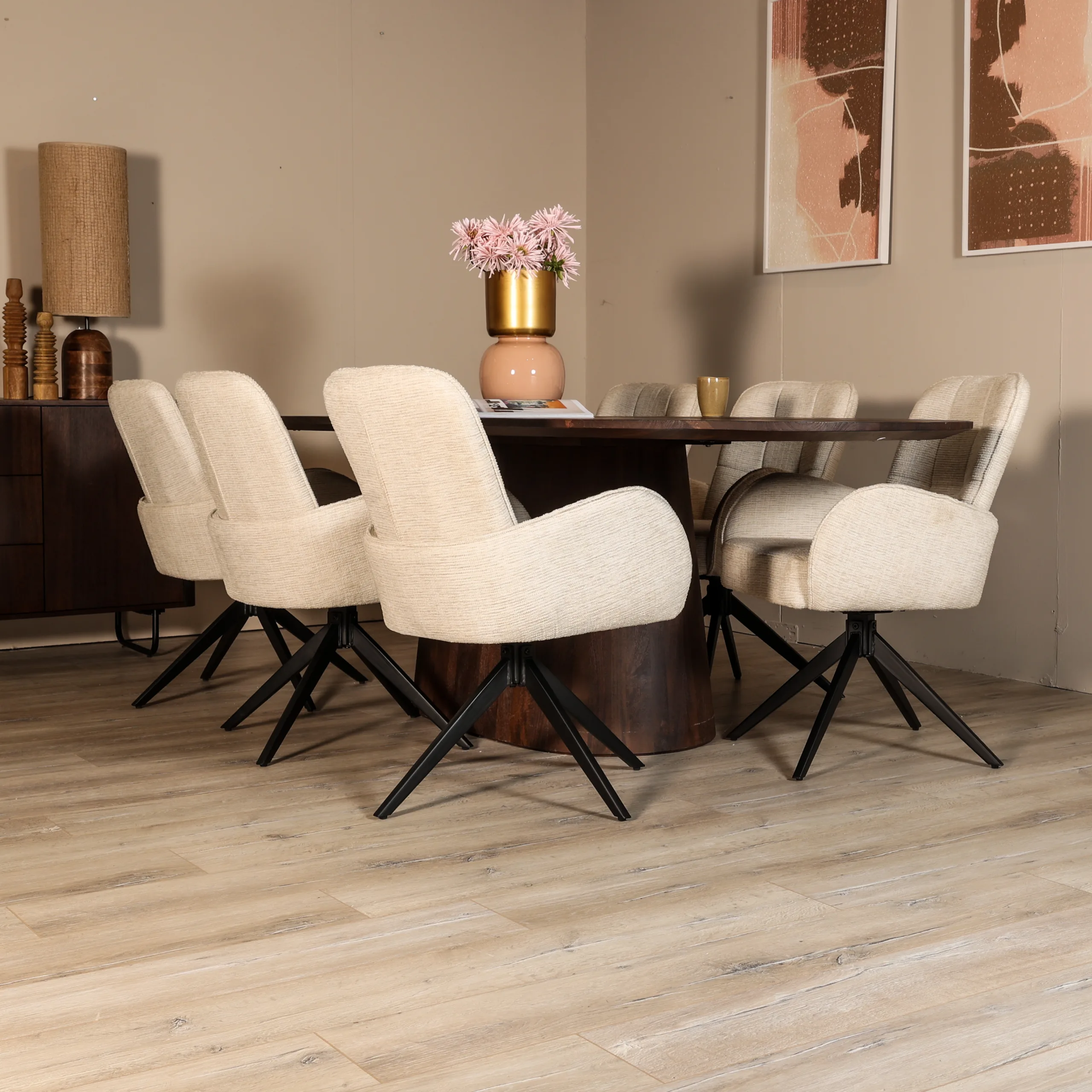 Eetkamerstoel Tom - Beige - Afbeelding 5