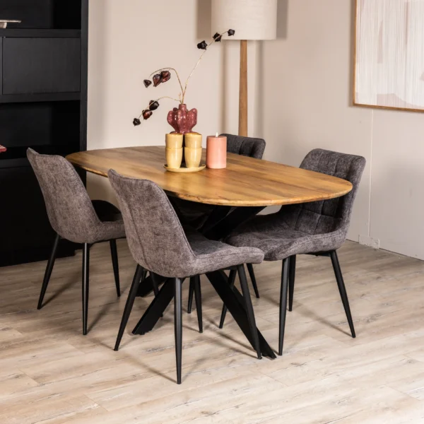 Eetkamertafel Alexander - Deens ovaal - Mangohout - Naturel