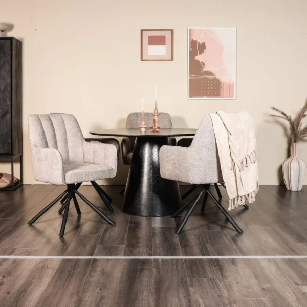 Eettafel-Avelo-4x-Eetkamerstoel-Arwen-1 Eettafel Avelo + 4x Eetkamerstoel Arwen