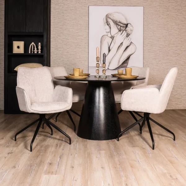 Eettafel Avelo + 4x Eetkamerstoel Faro
