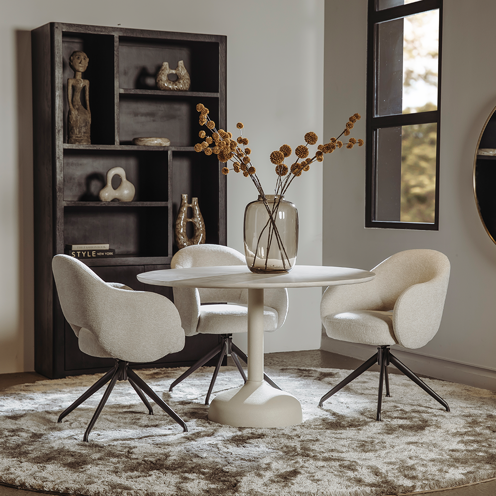 Elba Eetkamertafel gebroken wit rond 120 cm - Afbeelding 2
