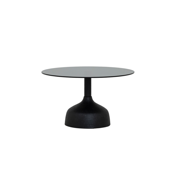 Elba Salontafel glas zwart rond 70 cm