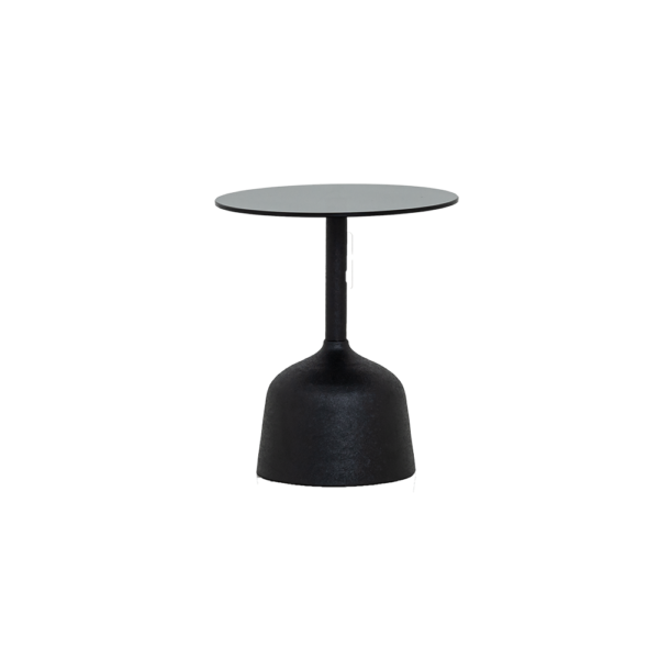 Elba Bijzettafel glas zwart rond 40 cm