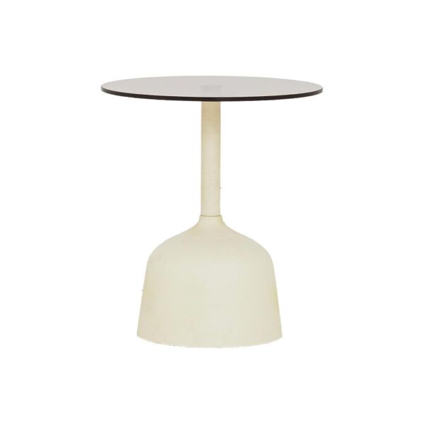Elba Bijzettafel glas gebroken wit rond 40 cm