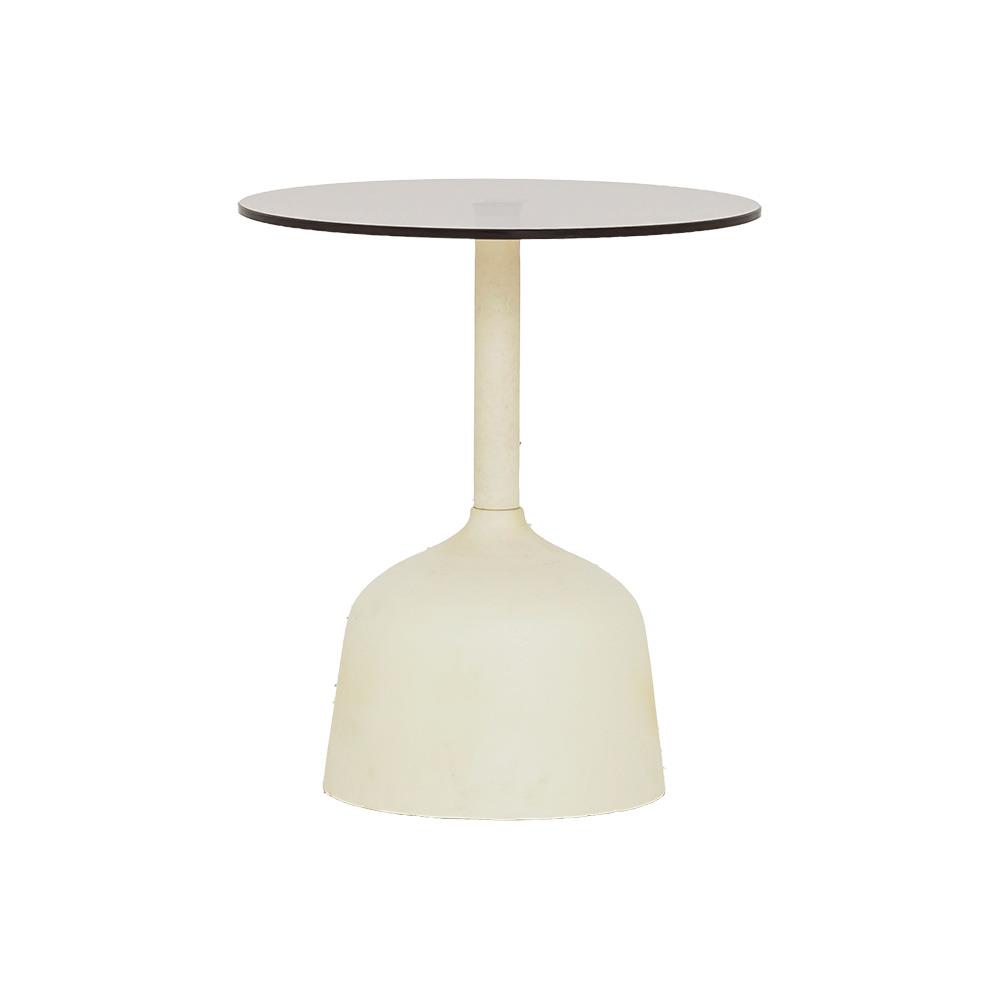 Elba Bijzettafel glas gebroken wit rond 40 cm
