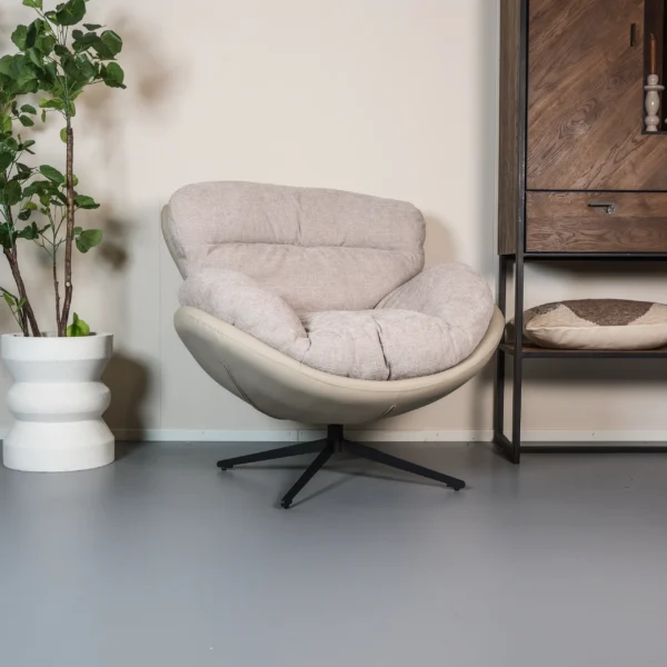 Fauteuil Carlson - Geweven stof - Neutraal