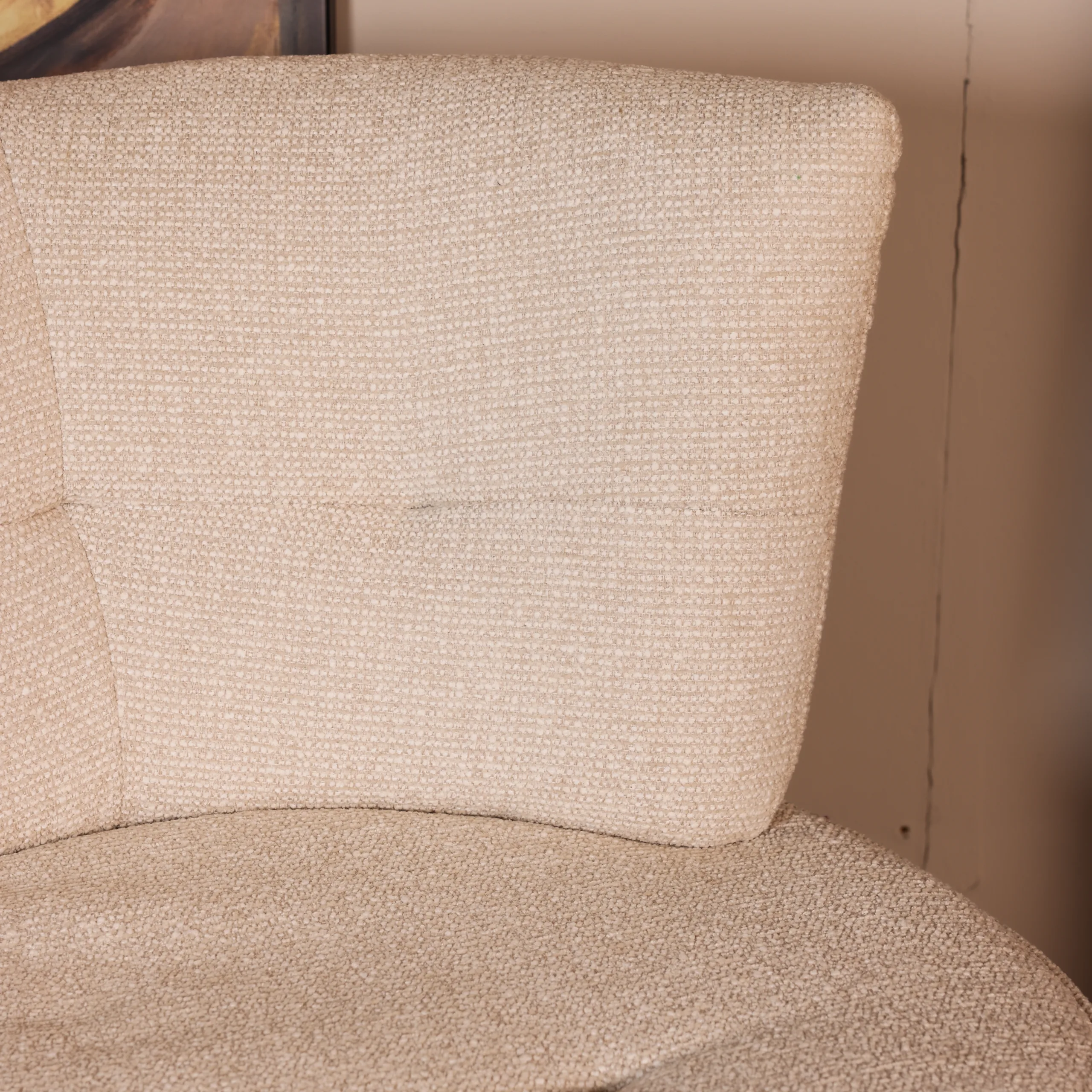 Fauteuil Elva - Geweven stof - Beige - Afbeelding 7