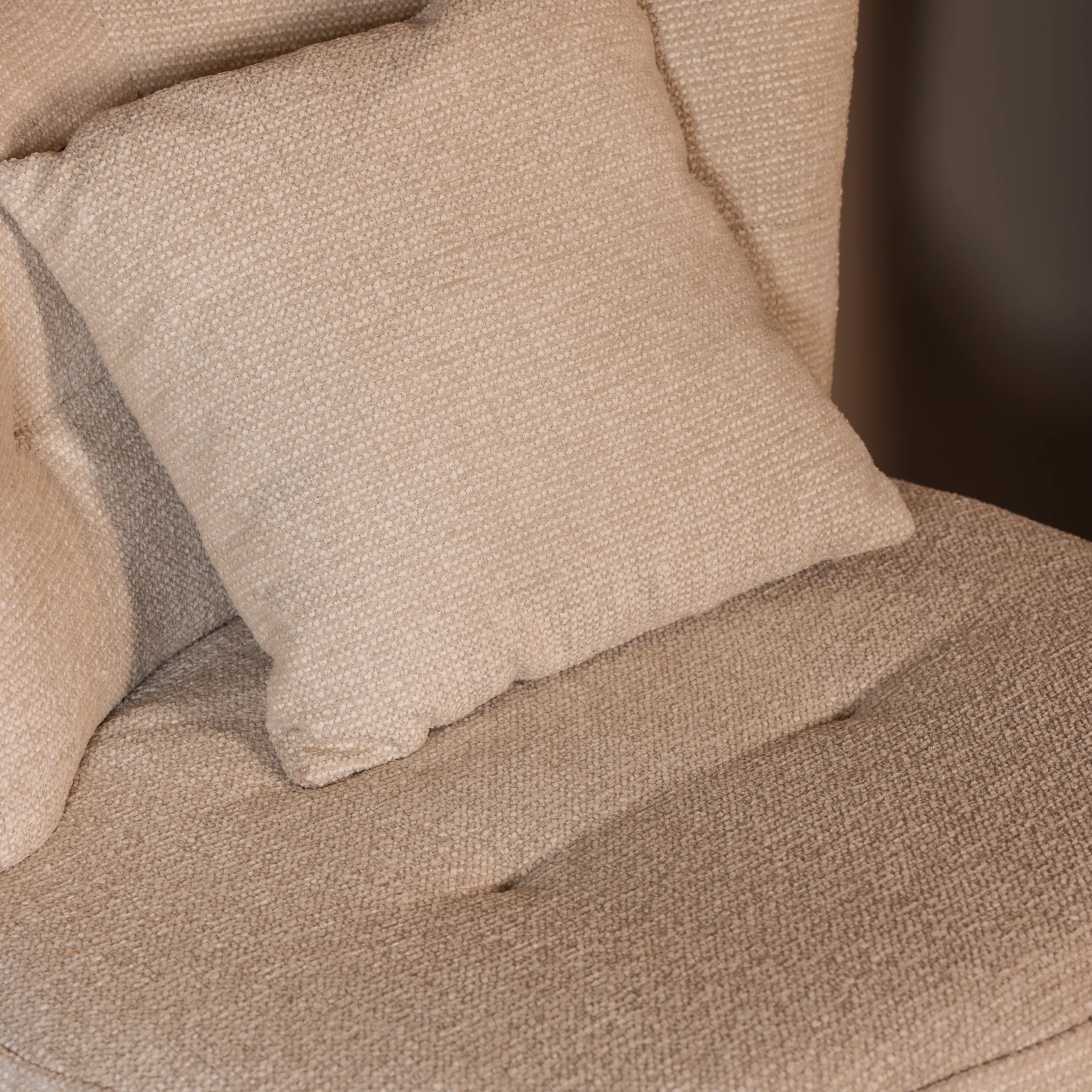 Fauteuil Elva - Geweven stof - Beige - Afbeelding 3