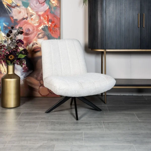 Fauteuil Joey - Geweven stof - Beige