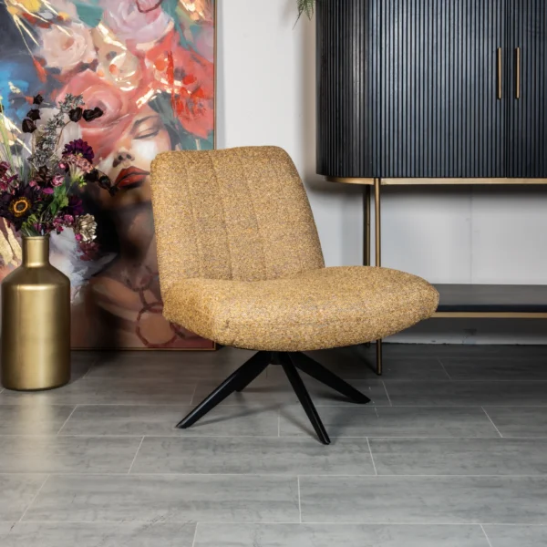 Fauteuil Joey - Geweven stof - Okergeel