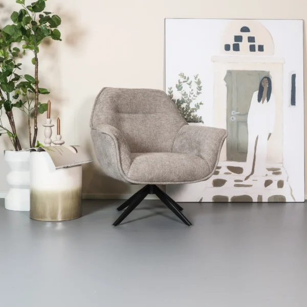 Draaifauteuil Jolly - Geweven stof - Beige