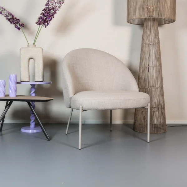 Fauteuil Liv - Geweven stof - Beige