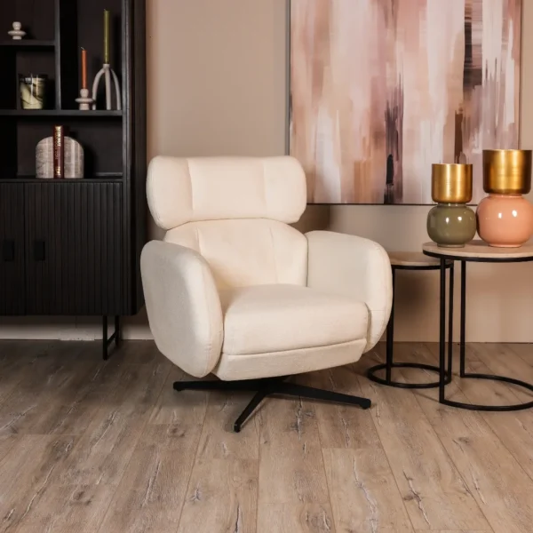 Fauteuil Royce - Geweven stof - Naturel