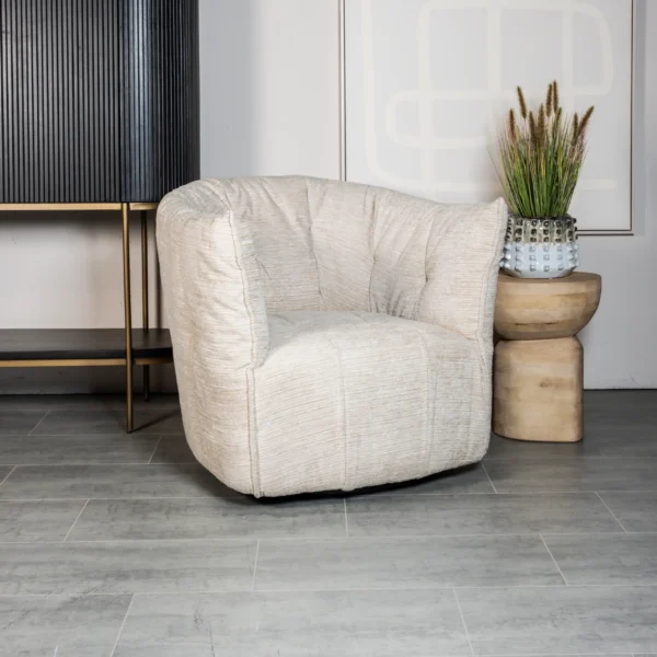 Fauteuil Stan - Velours - Beige