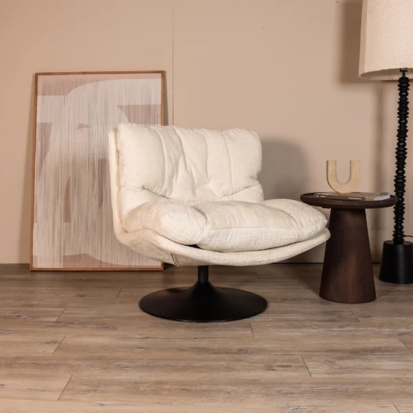 Fauteuil Valencia  - Geweven stof - Creme