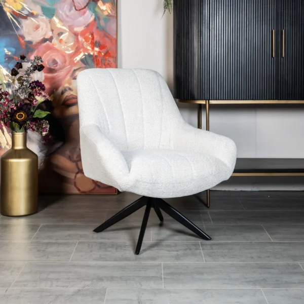 Fauteuil Wesley - Geweven stof - Beige