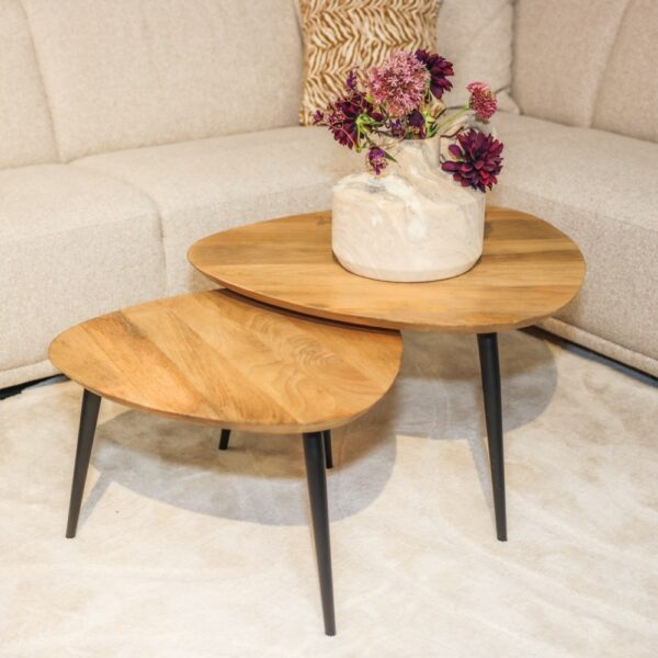 Tweedelige Salontafelset Elmo - Naturel