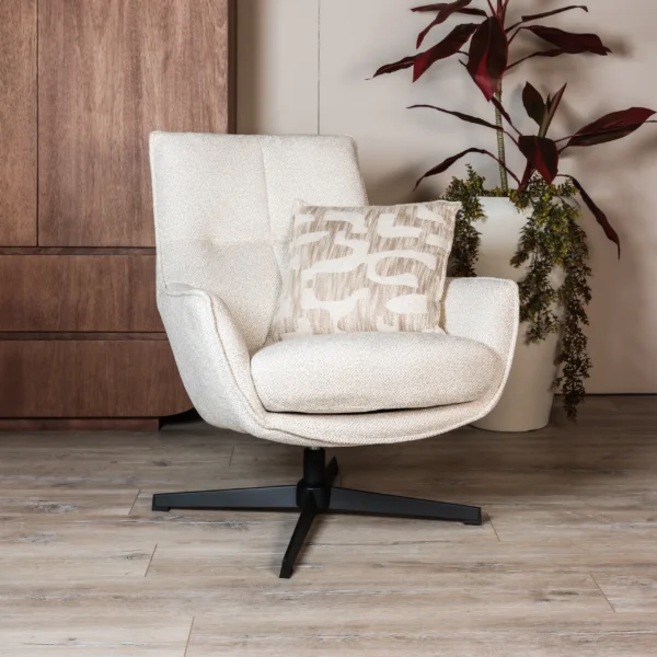 Fauteuil Oscar - Geweven stof - Creme
