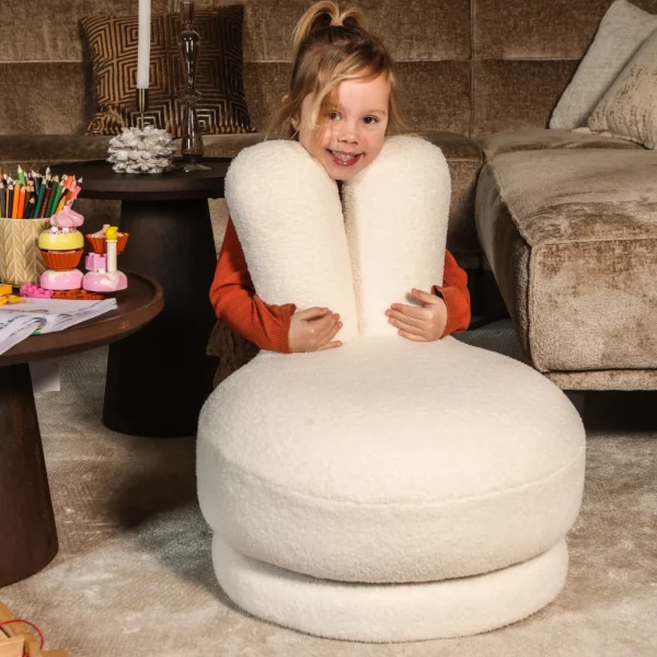 Kinder Draaifauteuil Nine - Wit - Teddy