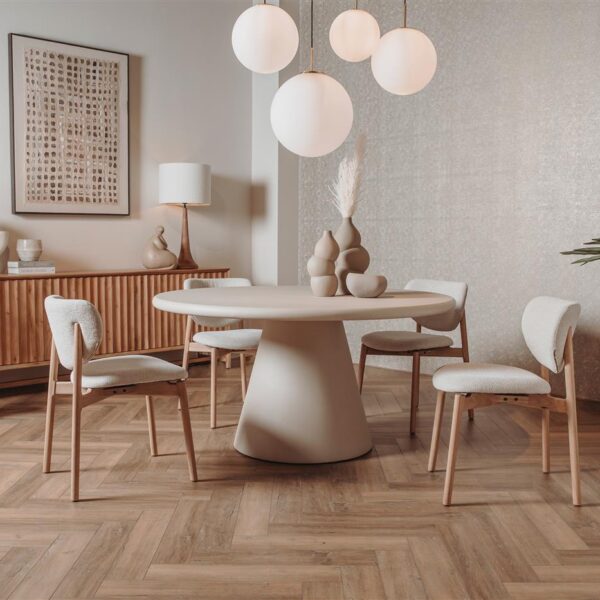 Mello Eetkamertafel rond beige 150 cm