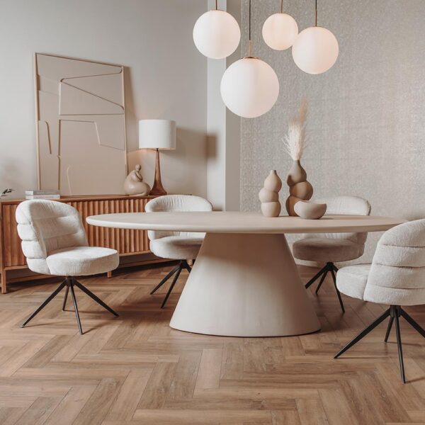 Mello Eetkamertafel ovaal beige 220 cm