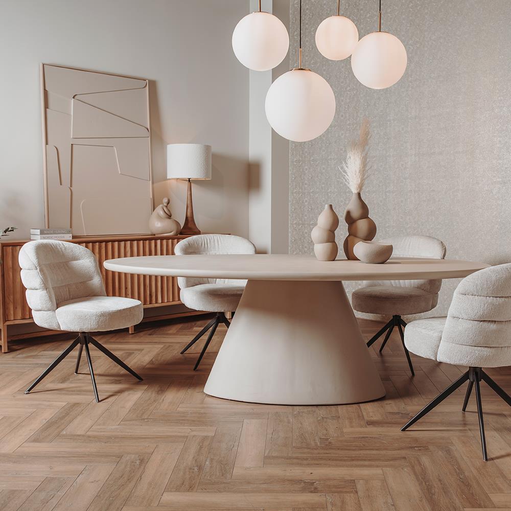Mello Eetkamertafel ovaal beige 220 cm