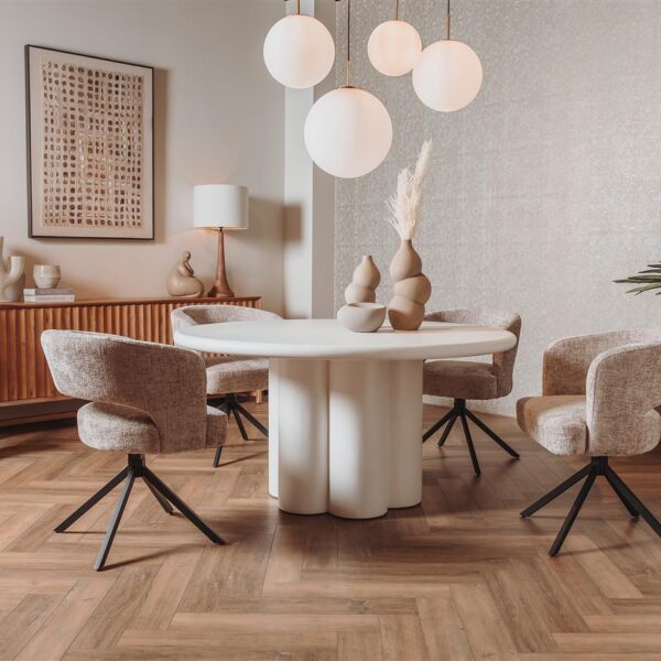 Melzo Eetkamertafel rond wit 150 cm